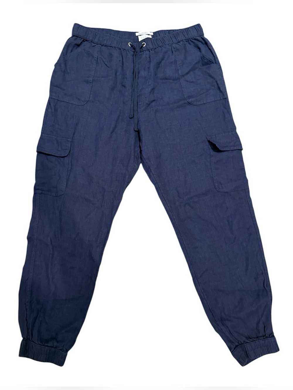 Nicole Miller Linen Navy Joggers XL